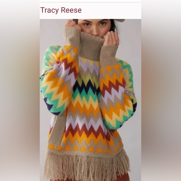 Plenty by Tracy Reese fringed pocket sweater. NWOT . Retail 278 - Picture 3 of 7